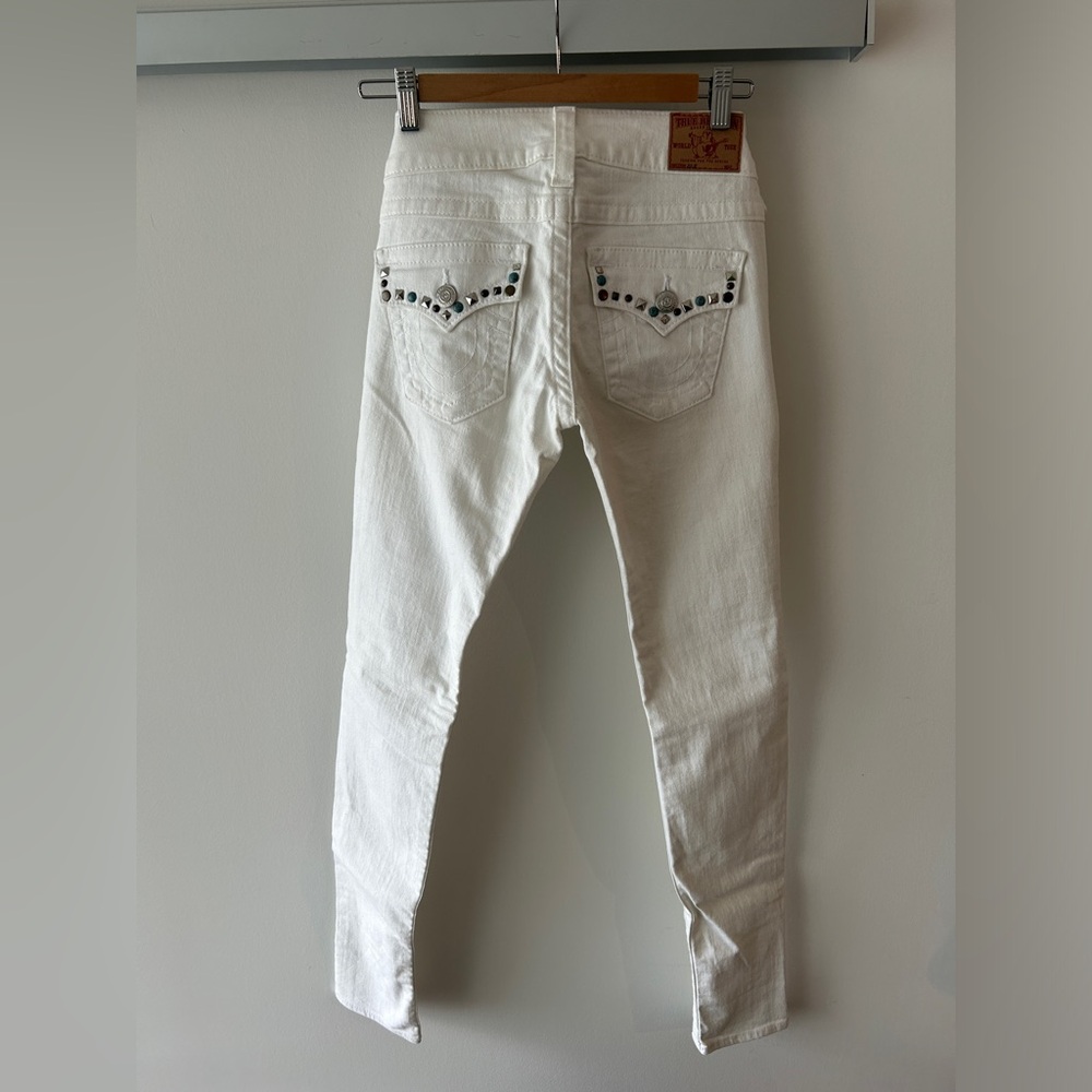 True Religion Studded White Jeans